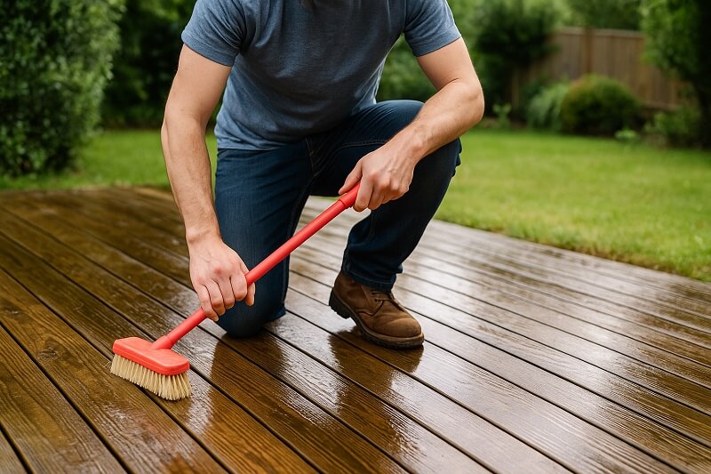 Step 3 - Scrub the decking