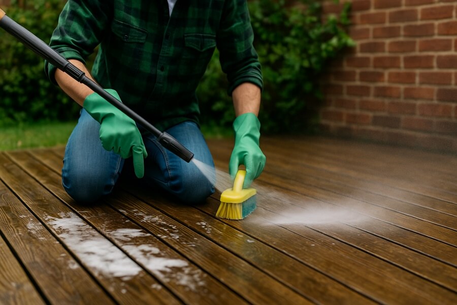 Step 4 - Scrub or pressure wash (when and how to use each)